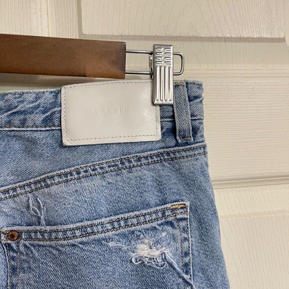 H&M &Denim Womens Light Boyfriend ow Waist Distressed Button Fly Jeans Size 25 - Picture 5 of 8